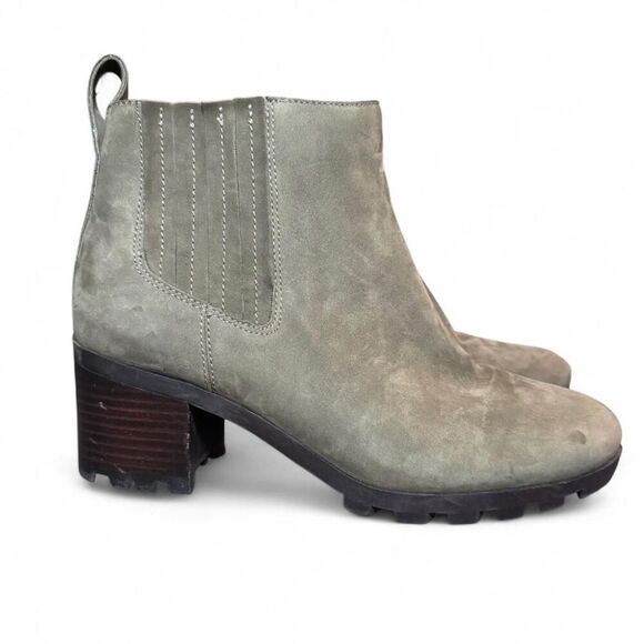 Vionic Wilma Women’s Size 9 Olive Green Suede Ankle Boots Side Zip Block Heel Co - Picture 4 of 8